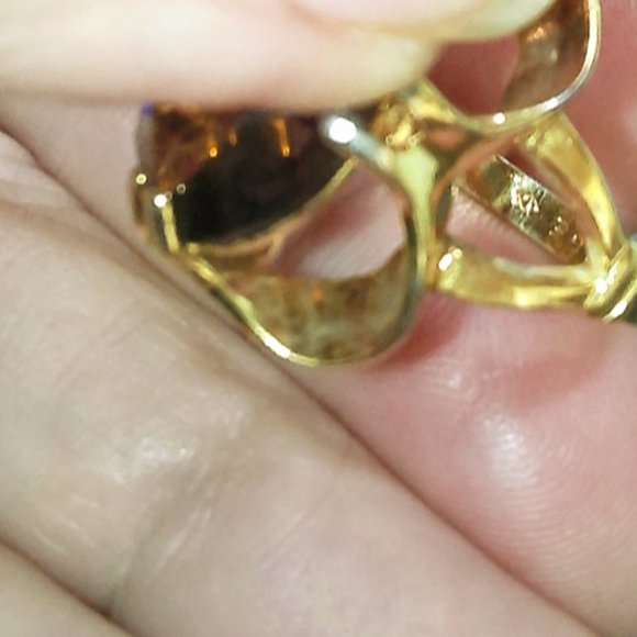 RARE 1940'S TOPAZ GLASS RING 18K HGE V , VARGAS - Picture 10 of 12